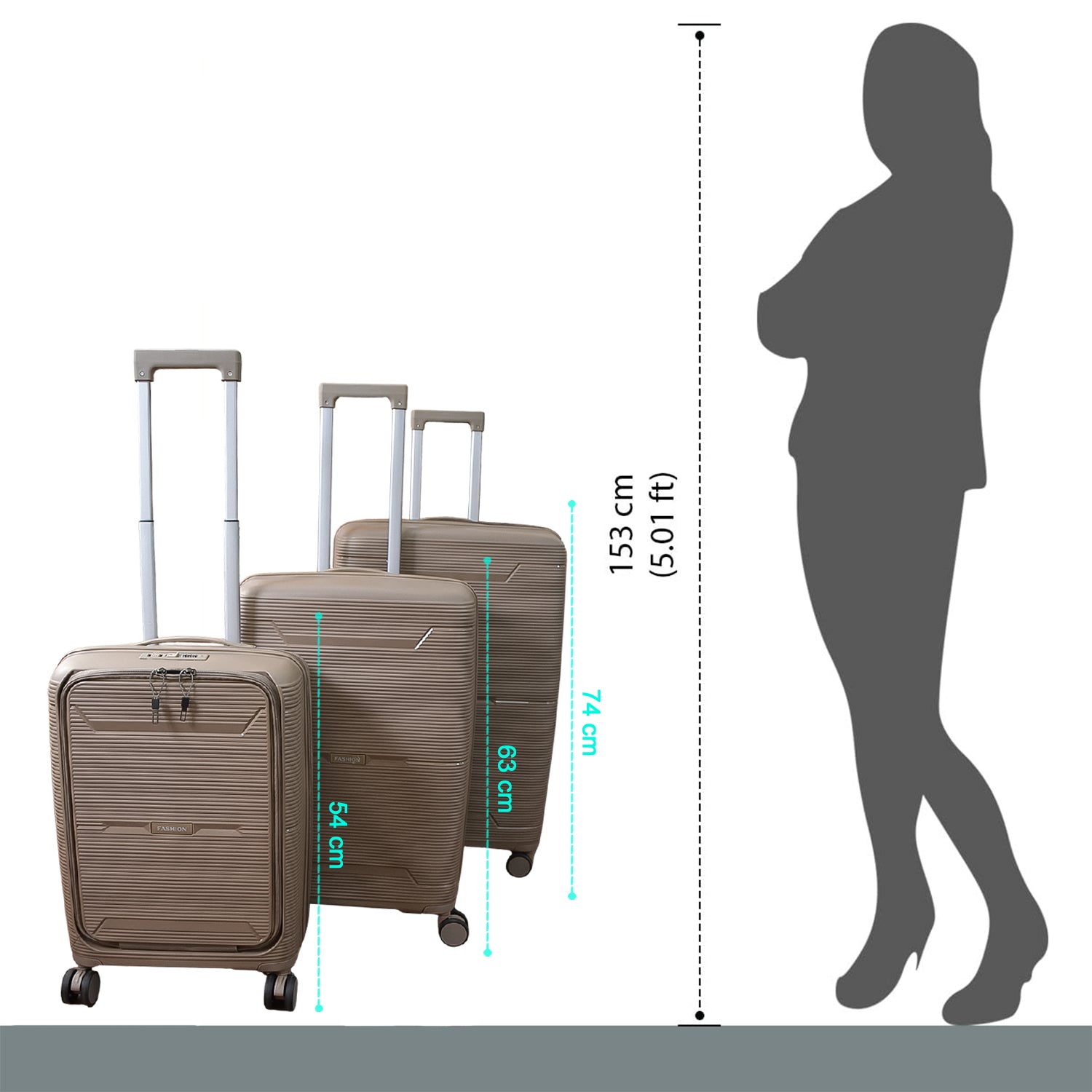 Hard-shell Trolley Luggage Bag (Set Of 3-pice  Mix Color) Hard-shell Trolley Luggage Bag (Set Of 3-pice  Mix Color)